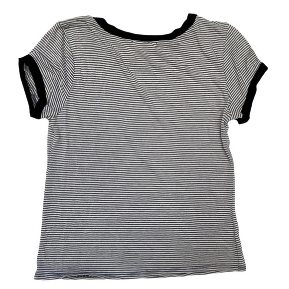 French Pastry Striped Alien Ringer Tee Sz Med Black White - Picture 3 of 7